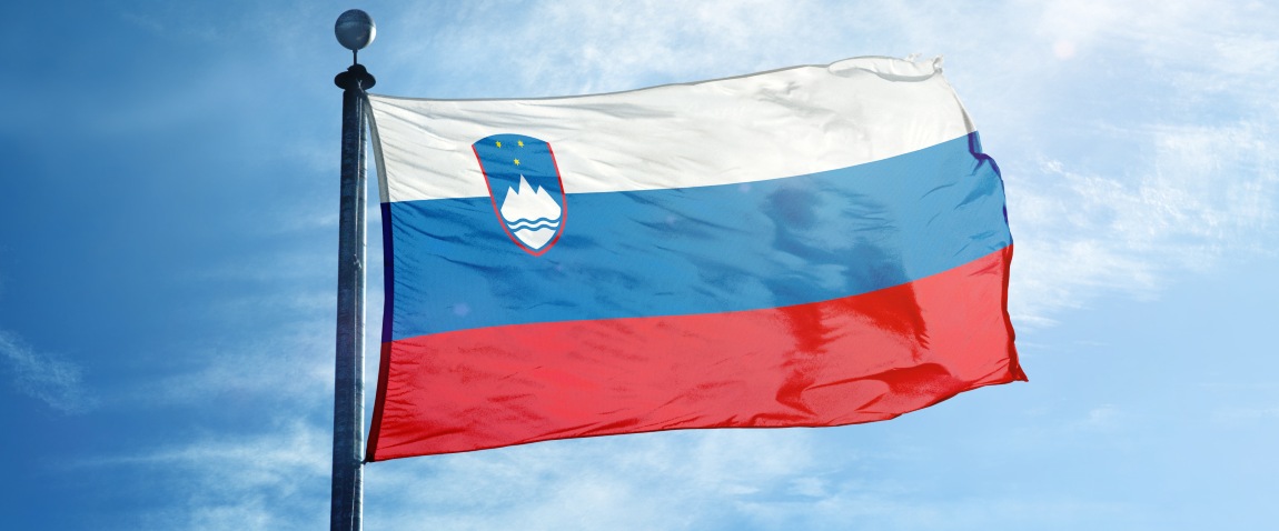flag of slovenia on the mast