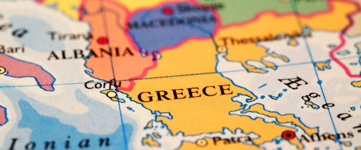 greece on world map
