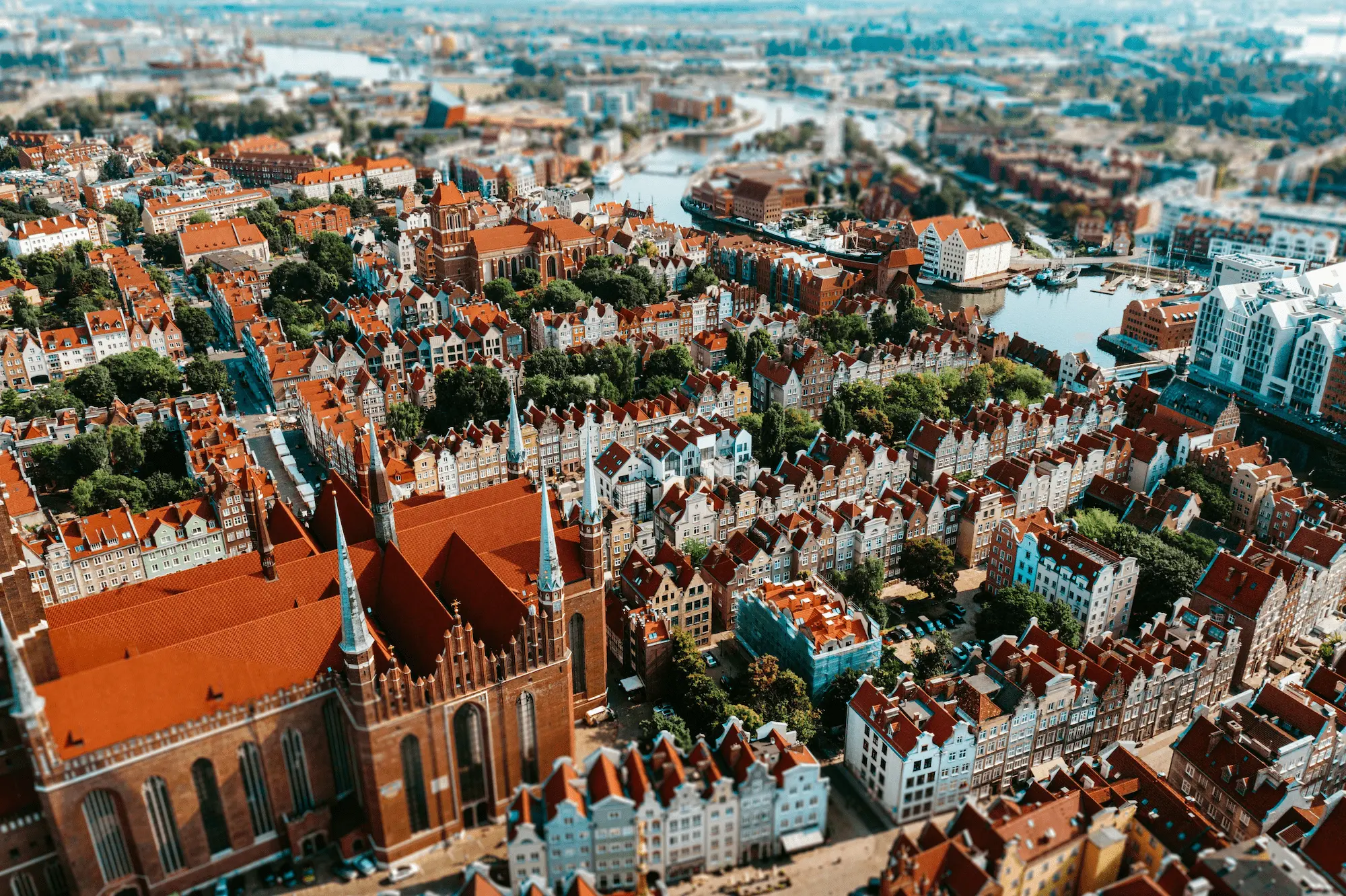 Aerial view of Gdansk - Poland Schengen visa